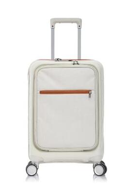 Customized Carry On Cabin PP Hard Travel Luggage With Soft Front Open Easily Accessible Zipper Pocket Compartment