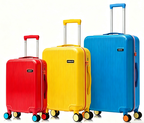 3 Pieces Hard Shell Luggage Set, Fresh Colorful Group , Suitcases With 360-Degree Smooth Double Wheels, Retractable Handle, 20 Inch Carry On