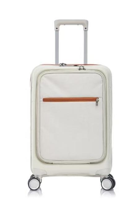 Customized Carry On Cabin PP Hard Travel Luggage With Soft Front Open Easily Accessible Zipper Pocket Compartment